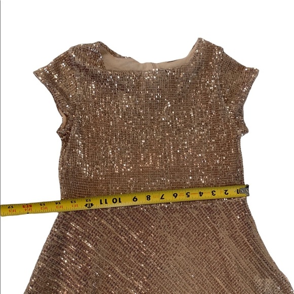 Zara Girls Casual Collection Metallic Rose Gold Sequins Size 11/12a - Picture 5 of 16